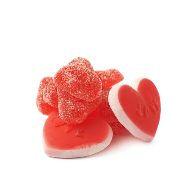 Pile of red candies isolated — Stock Photo, Image