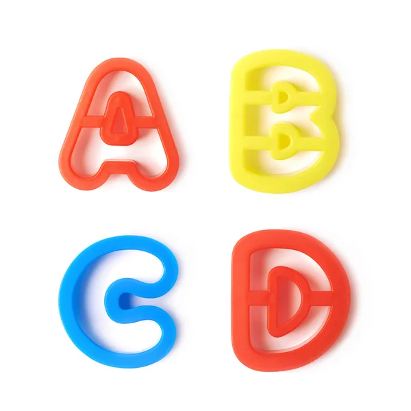 Conjunto de letras de forma de plástico aislado — Foto de Stock