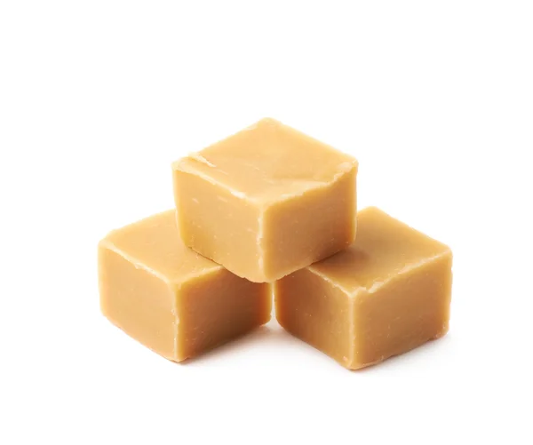 Mantequilla de almendra toffee cubo aislado — Foto de Stock