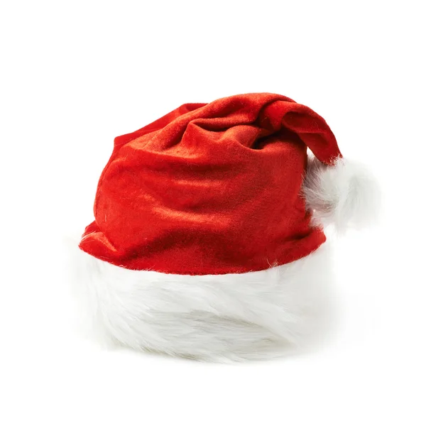 Roter Weihnachtsmannhut isoliert — Stockfoto