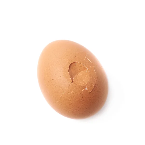 Cracked hard boiled egg isolated — Stock Photo, Image