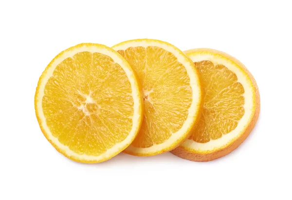 Orange fruit cut in slices isolated — Stock Photo, Image