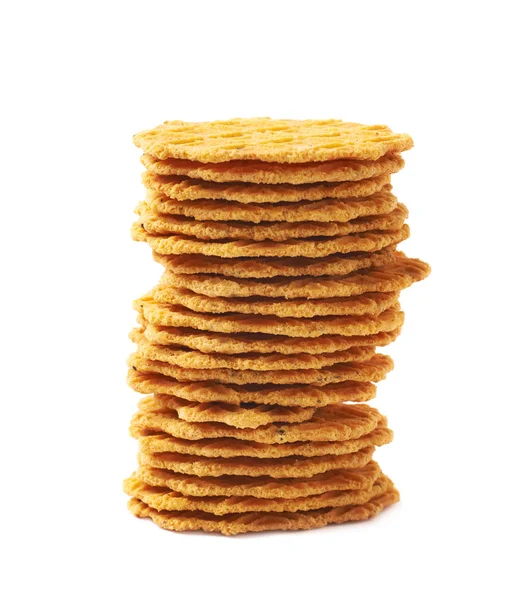 Stack of flat cookies isolated — Stock Photo, Image