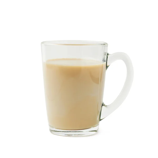 Glass mug filled with coffee milk — Stock Photo, Image