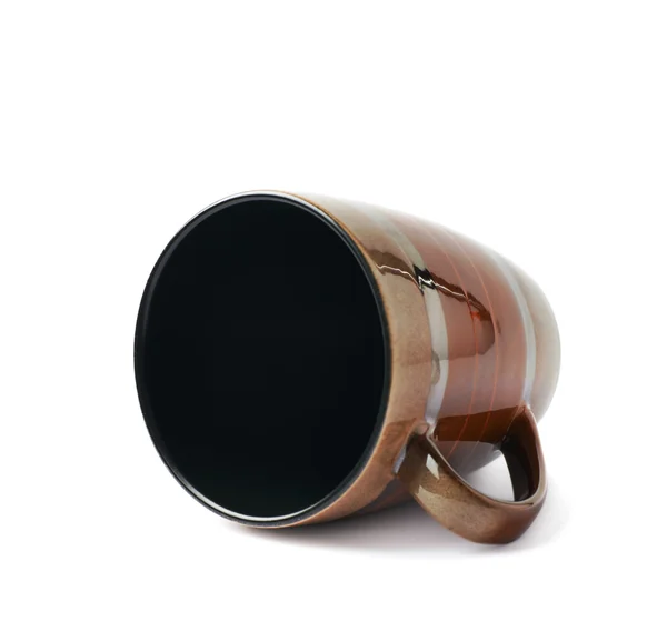 Empty brown ceramic mug isolated — Stock Photo, Image