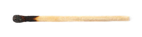 Burnt match stick isolated