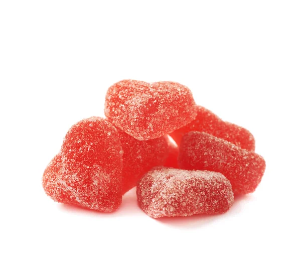 Красные конфеты в форме сердца — стоковое фото