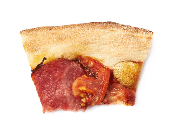 Bitten piece of pepperoni pizza — Stock Photo, Image