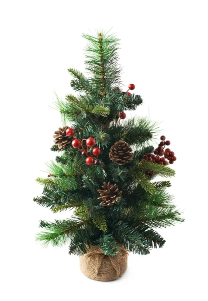Kleiner künstlicher Weihnachtsbaum isoliert Stockbild