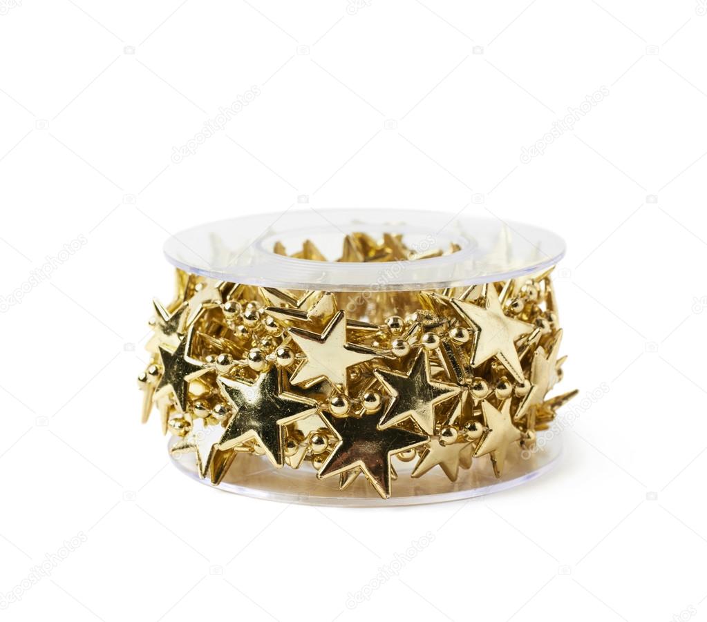 Star garland on a reel isolated