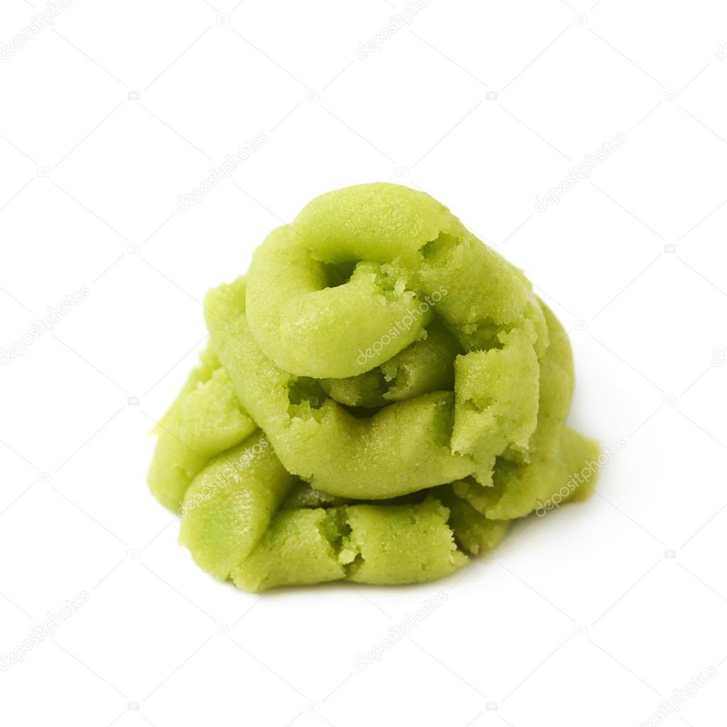 Pile of wasabi paste isolated