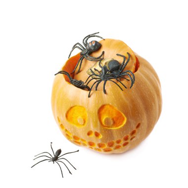 İzole gülümseyen Jack-O-Lantern kabak