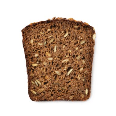 İzole siyah ekmek dilimi