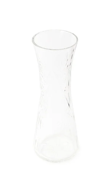 Vaso de flor de vidro de cristal alto isolado — Fotografia de Stock
