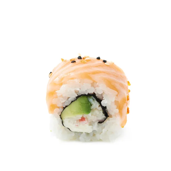 Sushi de rolo de salmão da Califórnia isolado — Fotografia de Stock