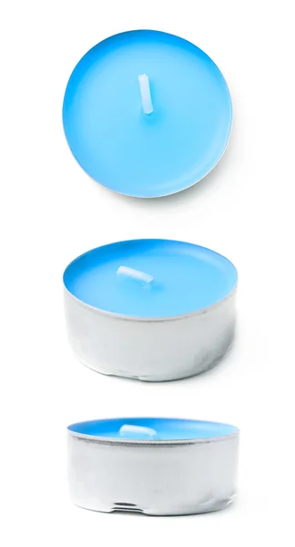 Vela de cera de parafina Tealight aislada — Foto de Stock