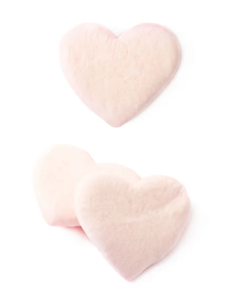 Bonbons en forme de coeur rose isolé — Photo