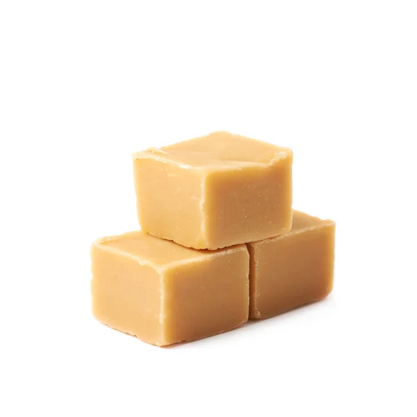 Mantequilla de almendra toffee cubo aislado —  Fotos de Stock