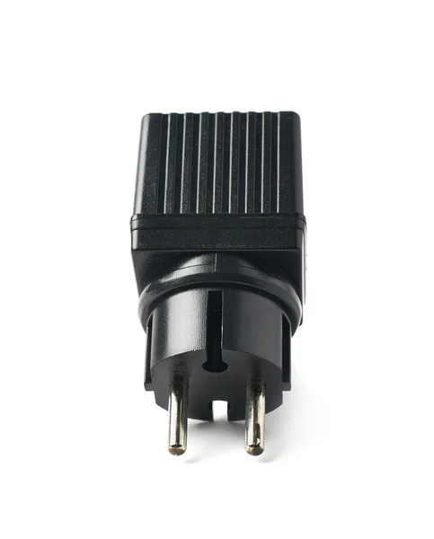 Adaptador de plástico negro aislado —  Fotos de Stock