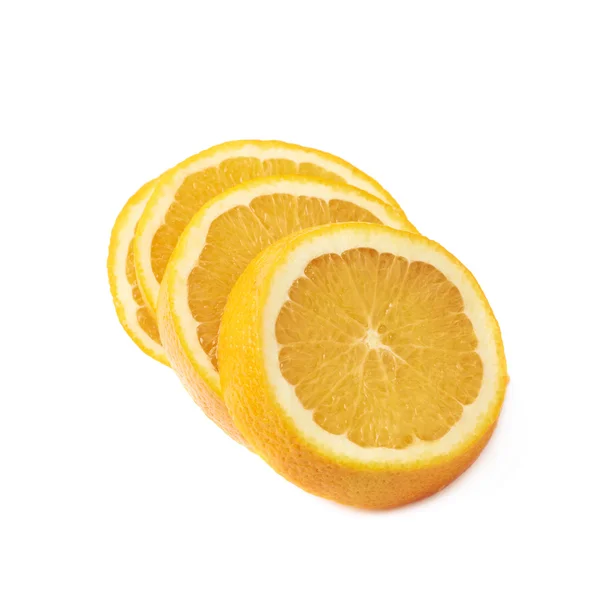 Orange fruit cut in slices isolated — Stock Photo, Image