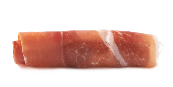 Hajtogatott prosciutto sonka szelet elszigetelt — Stock Fotó