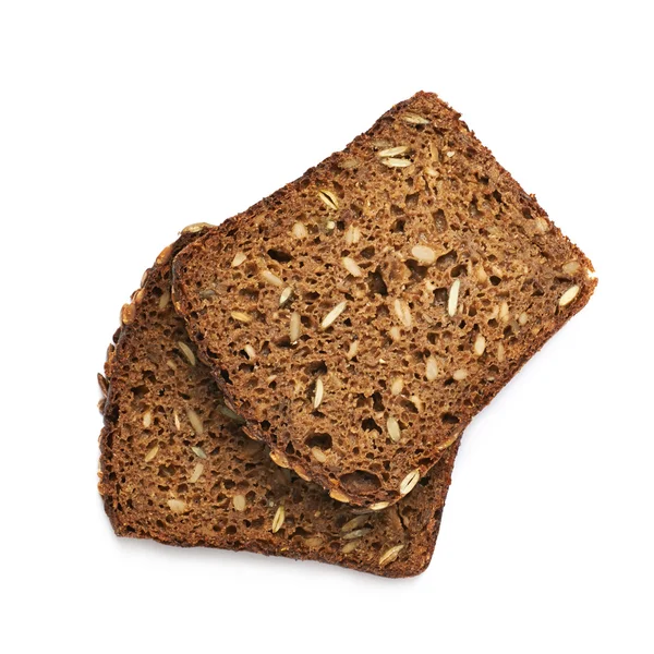 Fatias de pão preto isoladas — Fotografia de Stock