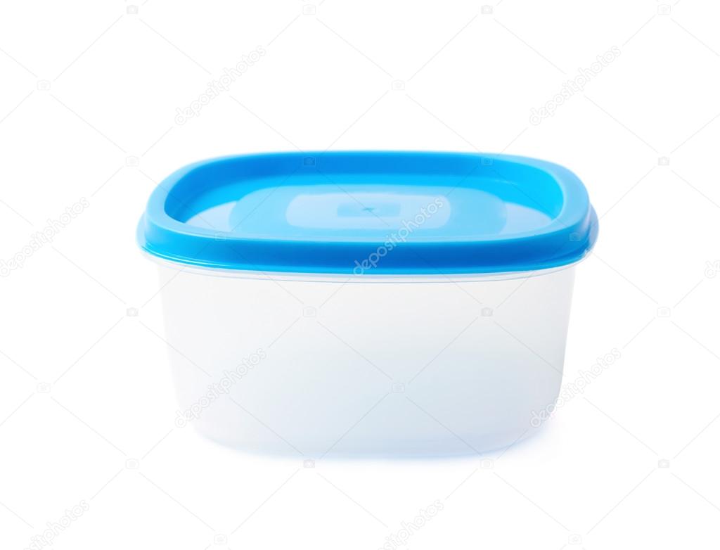 Single plastic food container isolated