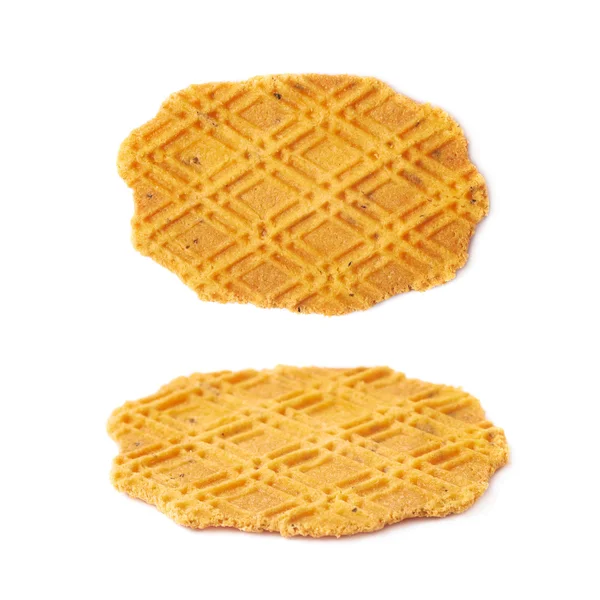 Flat cheese cookie isolated — Stock Photo, Image