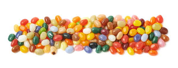 Line made of jelly beans isolated