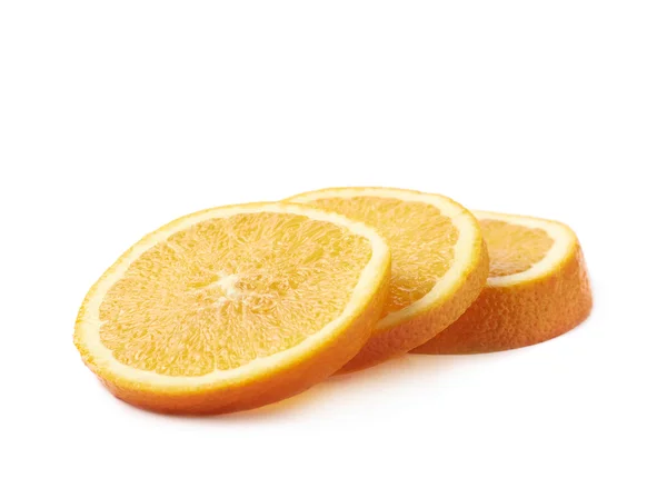 Orange fruit cut in slices isolated — Stock Photo, Image