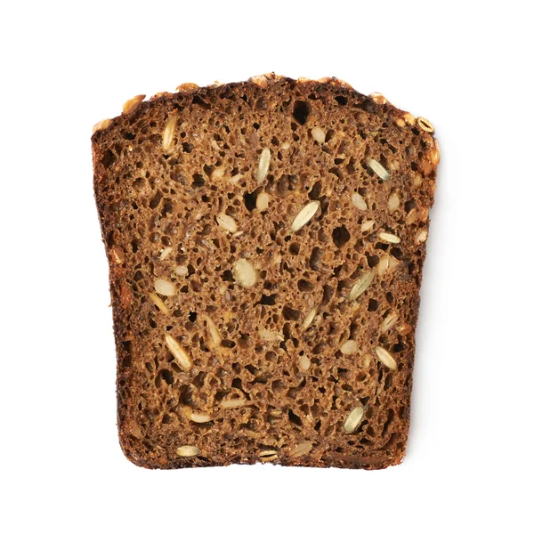 Black bread slice isolated — Stock Photo, Image