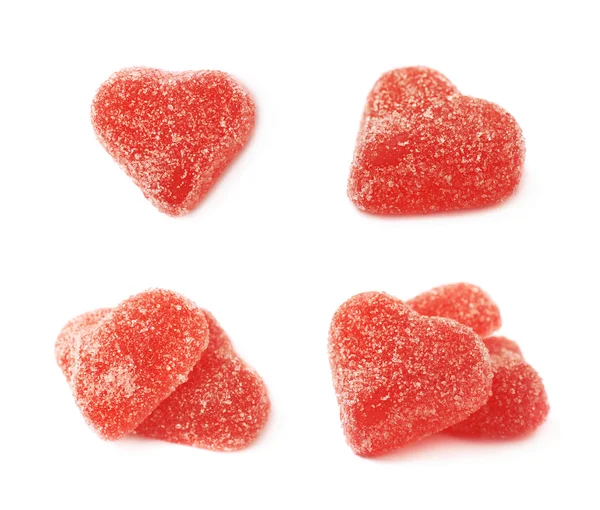 Red heart shaped candy isolated — Stock Photo, Image