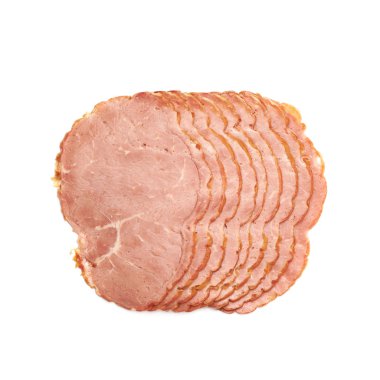 İzole jambon dilimleri yığını