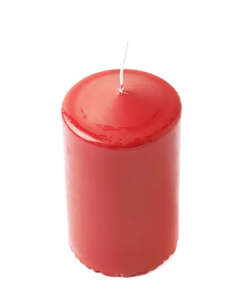 Használaton kívüli piros viasz gyertyát elszigetelt — Stock Fotó