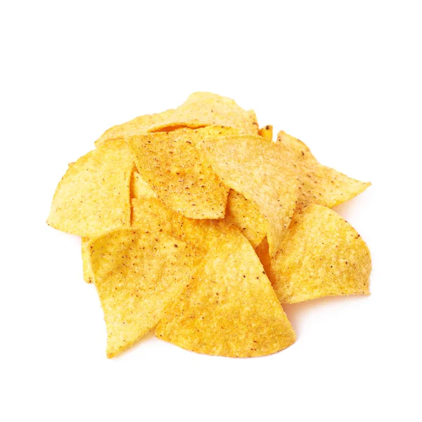 Haufen Tortilla-Chips isoliert — Stockfoto