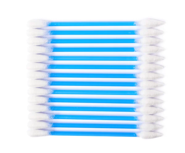 Row of multiple cotton swabs isolated — Stock Photo, Image