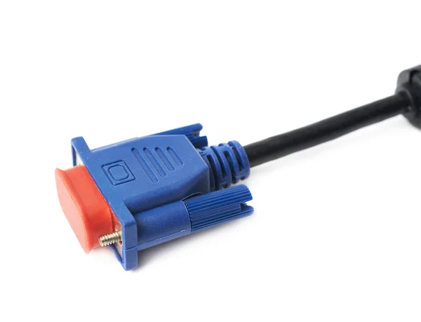 Złącze VGA kabel mężczyzna na białym tle — Zdjęcie stockowe