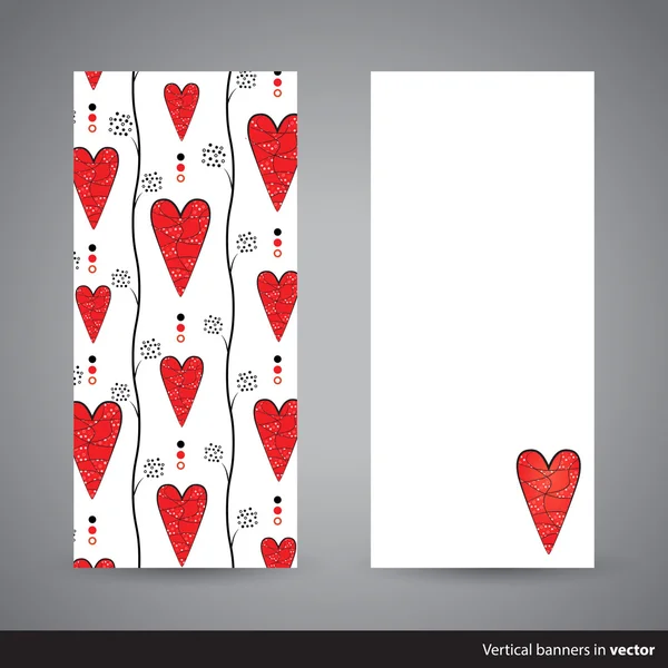 Deux bannières verticales Valentine, face arrière et face avant — Image vectorielle