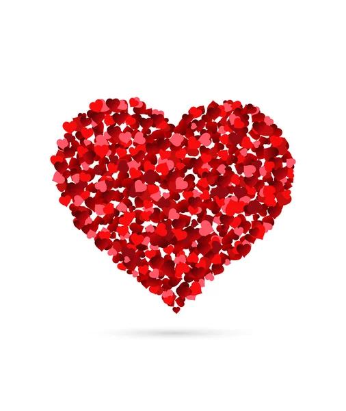 Heart made of small hearts — Stock Vector