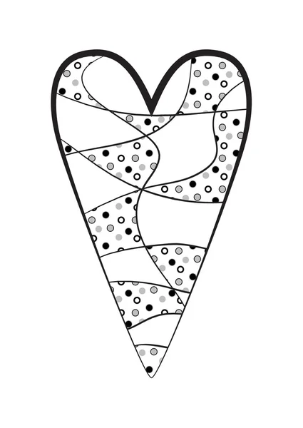 Schwarz-weiß gestaltetes Herz — Stockvektor