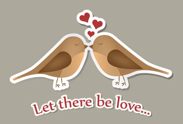 Deux oiseaux amoureux — Image vectorielle