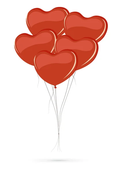 Bando de balões em forma de coração — Vetor de Stock