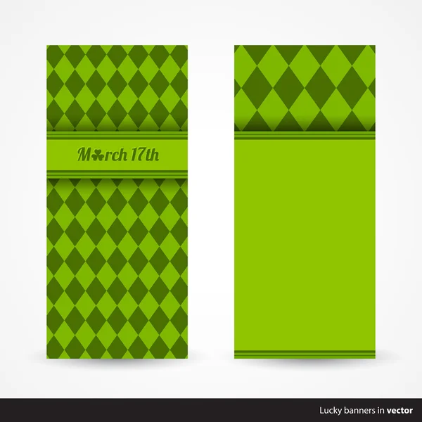 Ensemble de cartes vertes Saint-Patrick — Image vectorielle