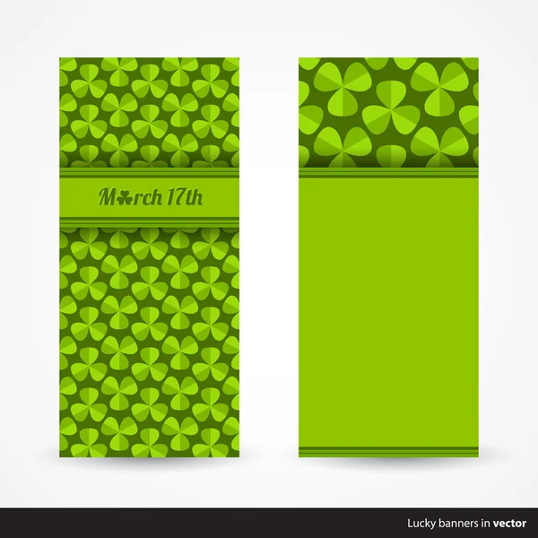 Set van groene kaarten van St. Patrick's Day — Stockvector