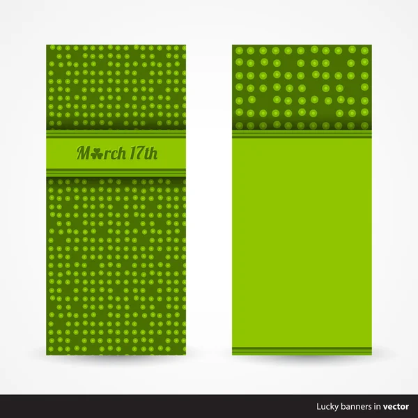 Set van groene kaarten van St. Patrick's Day — Stockvector