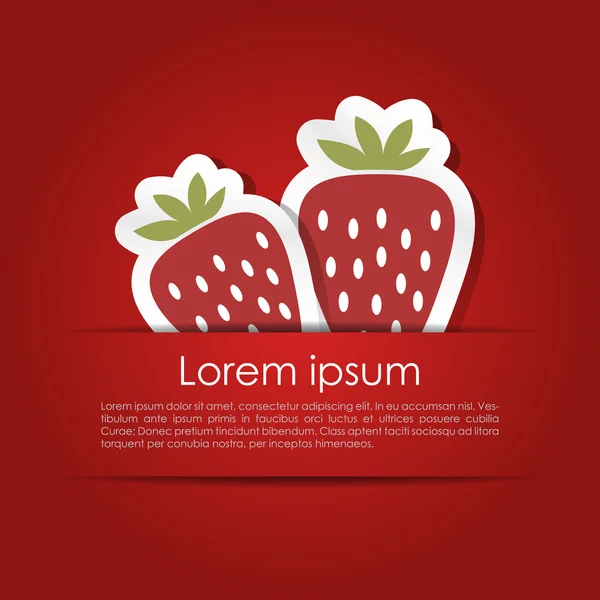 Carte simple avec quelques fraises abstraites — Image vectorielle