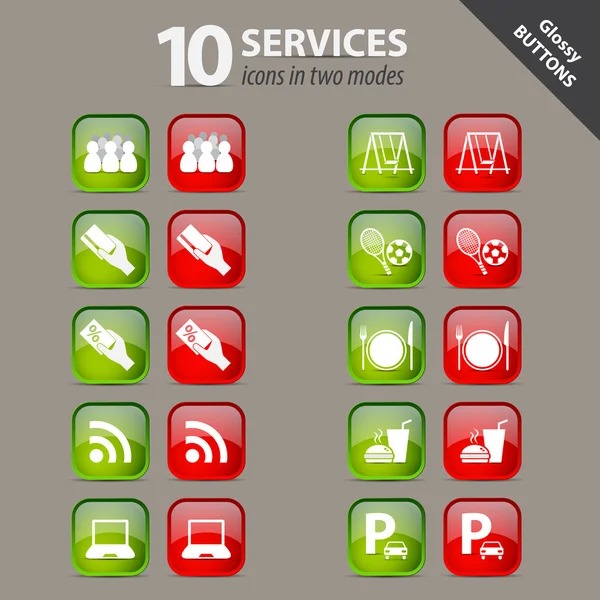Botões brilhantes - serviços - em dois modos Ilustrações De Stock Royalty-Free