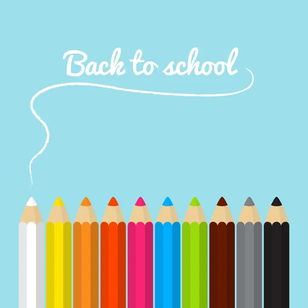 Back to school card with colored pencils — Stock Vector