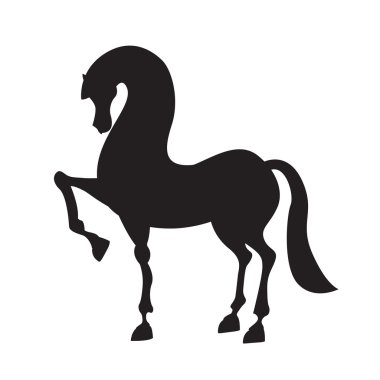 Bir atın silueti.