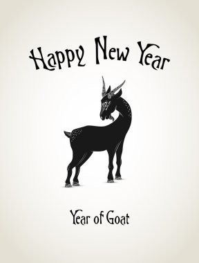 Yeni yıl kartı ile keçi 